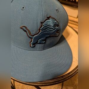 NFL New Era Detroit Lions Fitted Flat Bill Cap Sz 7 3/4 Clean